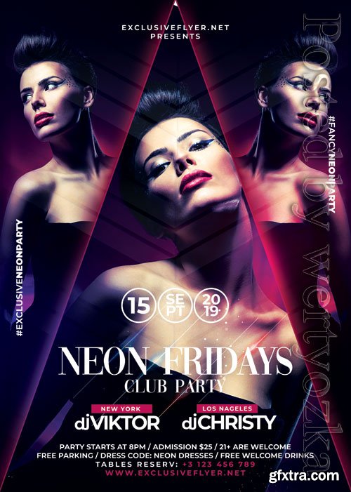 Neon fridays - Premium flyer psd template