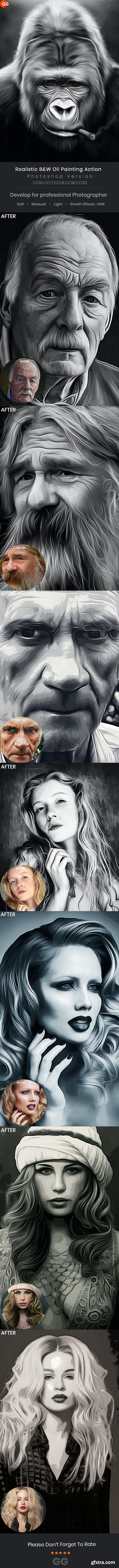 GraphicRiver - Realistic B&W Oil Painting Action 26326529