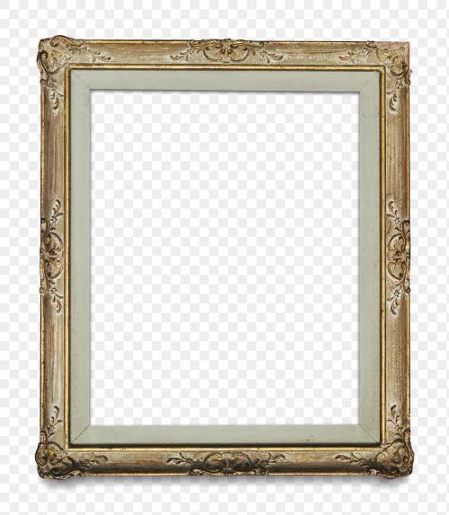 Gold picture frame transparent png - 1230659