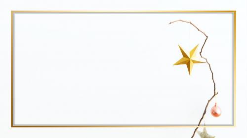 Gold frame with Christmas star illustration - 1233088