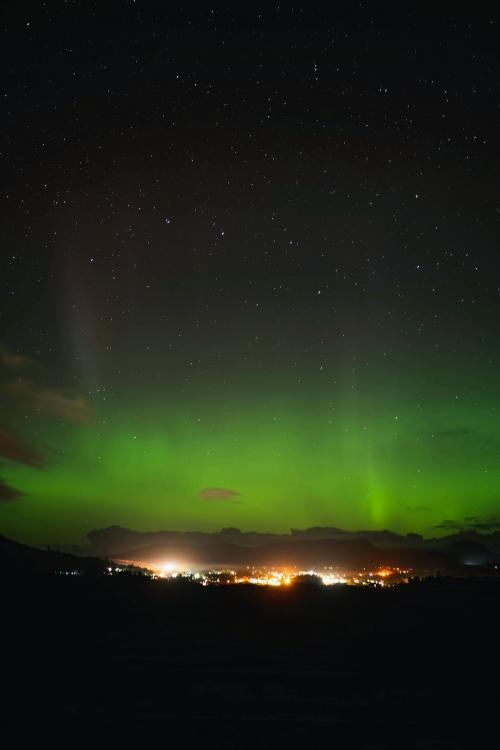 Aurora borealis over the Isle of Skye in Scotland - 1233374