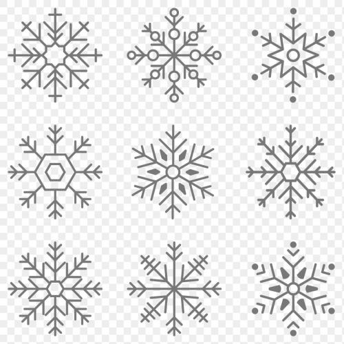 Gray snowflakes social ads template set vector - 1234106