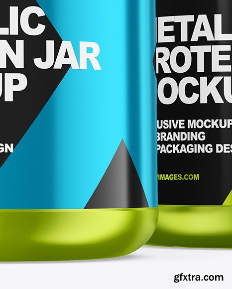 Three Metallic Protein Jars Mockup 63074