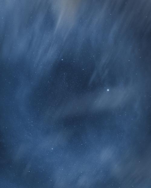 Misty starry night sky background - 1218430