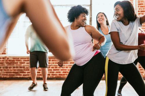 Cheerful active women in a dance class - 1225107