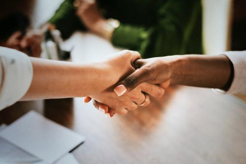 Businesswomen shaking hands making a business deal - 1226458