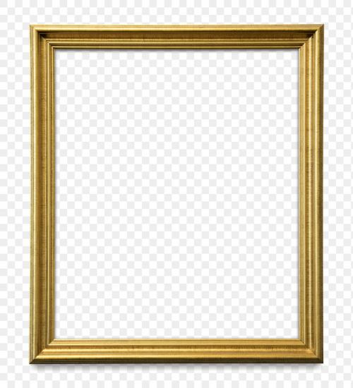 Gold picture frame transparent png - 1230708