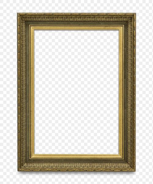 Gold picture frame transparent png - 1230901