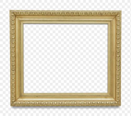 Gold picture frame transparent png - 1230908