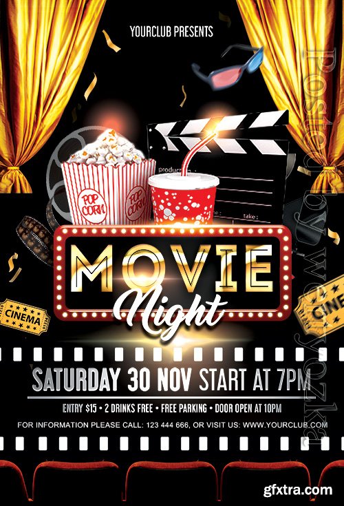 Movie Night - Premium flyer psd template