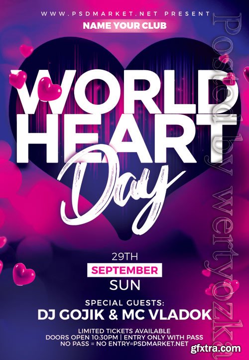 World heart day - Premium flyer psd template