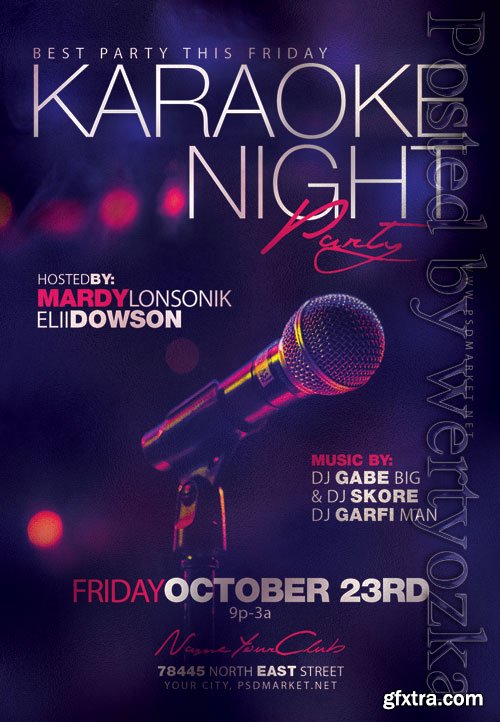 Karaoke night party - Premium flyer psd template