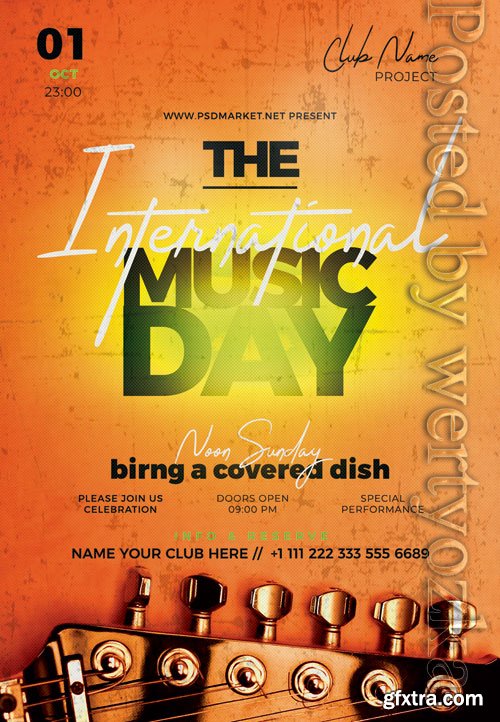 International music day - Premium flyer psd template