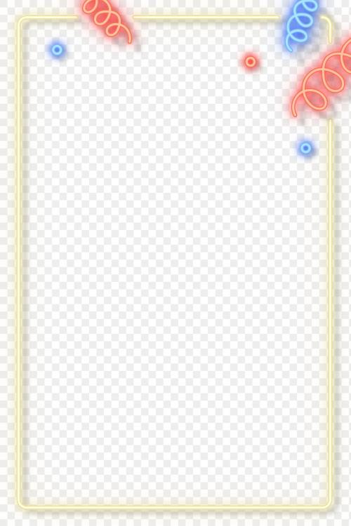 Blank festive neon frame transparent png - 1232214