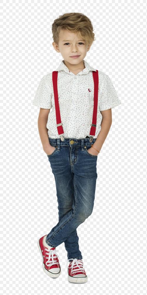 Blonde little boy wearing suspenders transparent png - 1232525