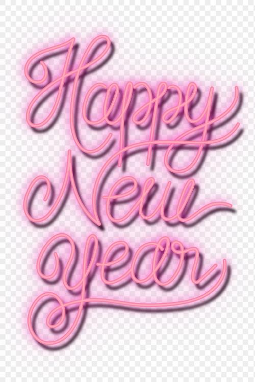 Pink New Year element transparent png - 1233077