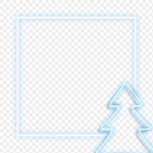 Blue neon Christmas tree frame transparent png - 1233091