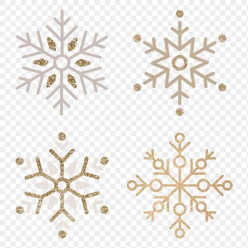 Golden snowflake set social ads template transparent png - 1234063