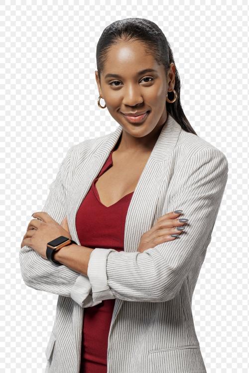 Happy woman in a blazer transparent png - 2019997