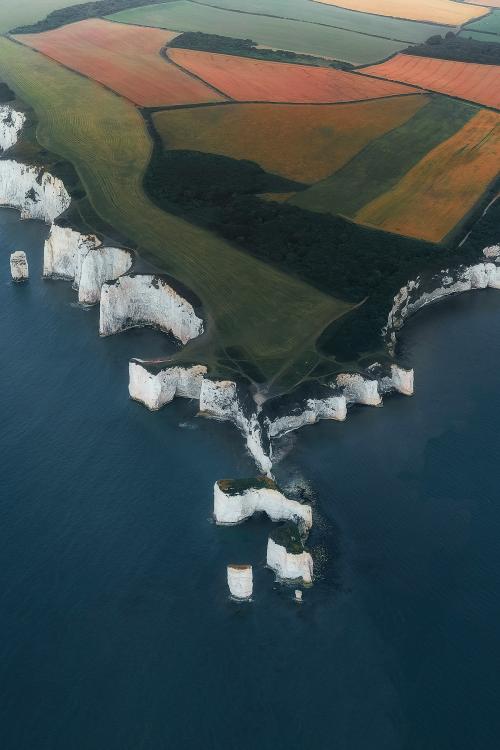 old harry rocks at Handfast Point, on the Isle of Purbeck in Dorset, southern England - 1218512