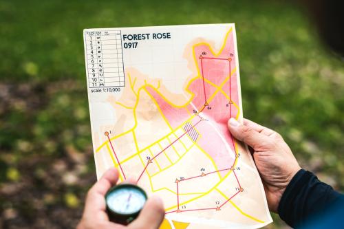 Closeup of orienteering box location map - 412935