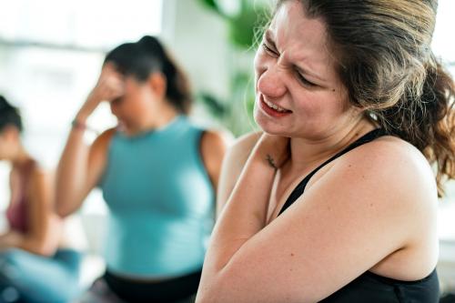 Woman having problems with her shoulder - 1226932