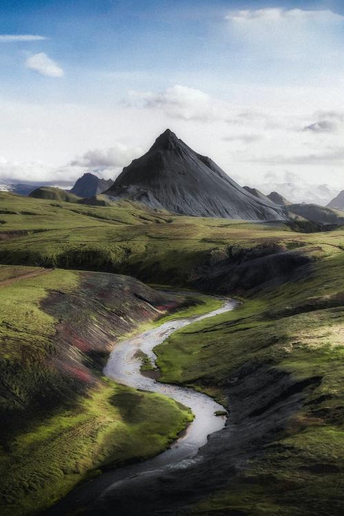 View of volcanic region in Icelandic Highlands, Iceland - 1227094