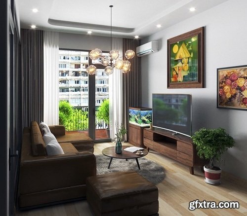 Interior Livingroom Scenes Sketchup By XuanKhanh