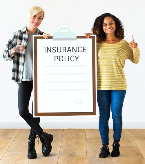 Women with insurance policy form - 414558