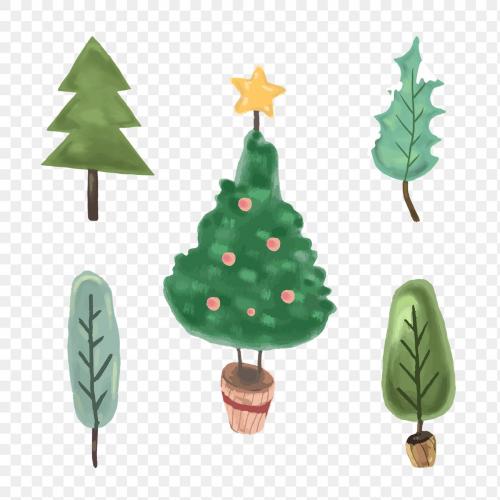 Cute Christmas elements illustration set - 1231012