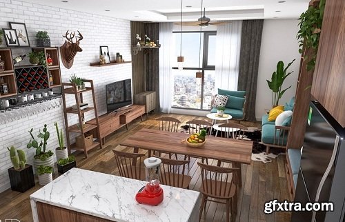 Interior Scene Sketchup Model By DaiCa