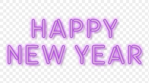 Neon bright happy new year wallpaper transparent png - 1232189