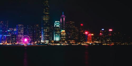 Night view of Victoria Harbor, Hong Kong - 843905