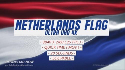 Videohive - Netherlands Flag - Ultra UHD 4K Loopable