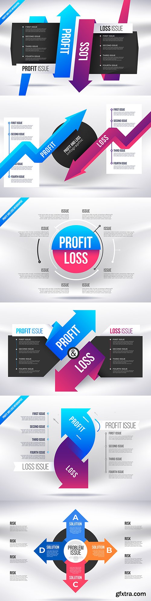 Profit and loss infographic simple business presentation
