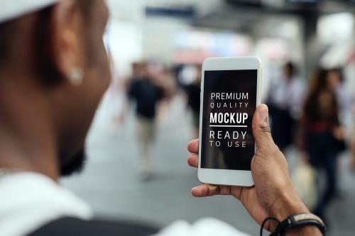 Closeup of mobile phone mockup - 326626