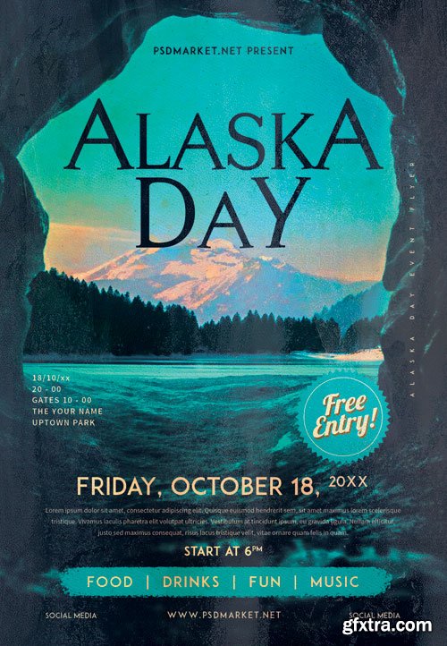 Alaska day - Premium flyer psd template