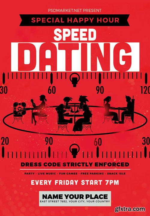 Speed dating party night - Premium flyer psd template