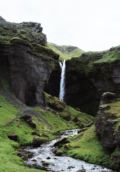 View of Kvernufoss waterfall in South Iceland​​​​​​​ - 1205937