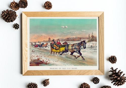 A hand drawing picture of sled in winter picture - 296388