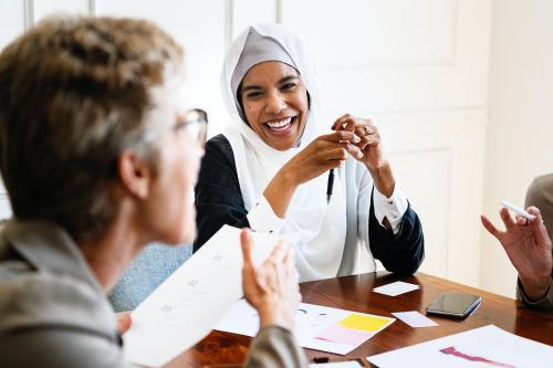 Happy diverse business people in a meeting - 1208665