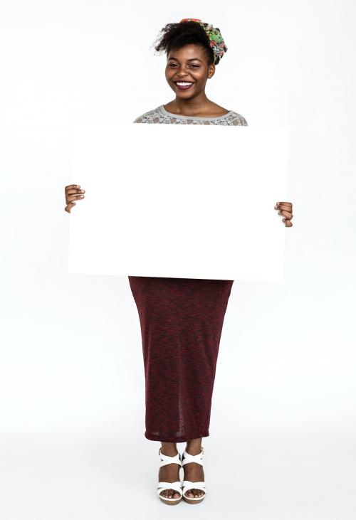 Woman holding a blank whiteboard - 325432