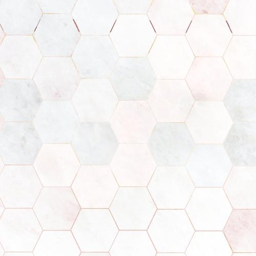 Hexagon pink marble tiles patterned background - 1213227