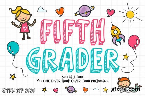 Fifth Grader - all caps doodle font