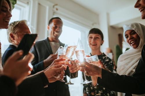 Business people making a toast at an office party - 1216625