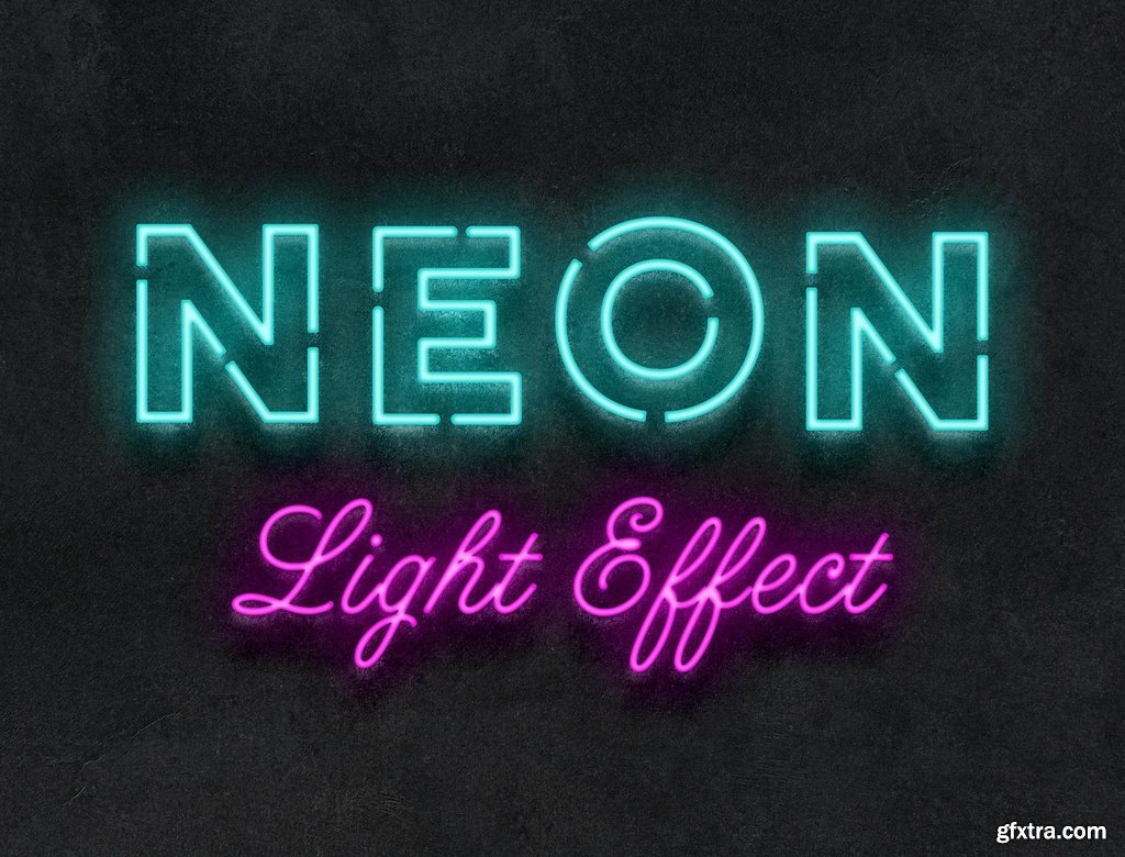 Neon Light Text Effect Mockup 363618041 » GFxtra