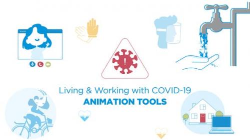 Videohive - Living & Working with COVID-19 - Animated graphics