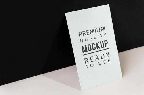 Card or poster mockup leaning on the wall - 295703