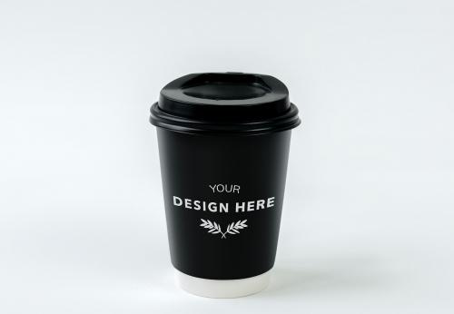 Black coffee cup mockup - 295750