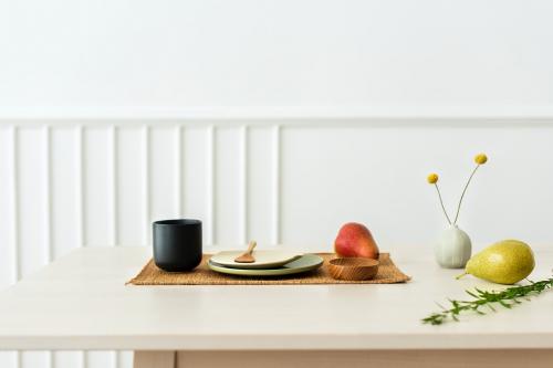 Fruit and drink on a wooden table - 1212639